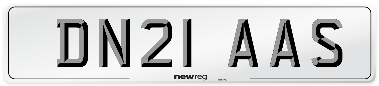 DN21 AAS Number Plate from New Reg